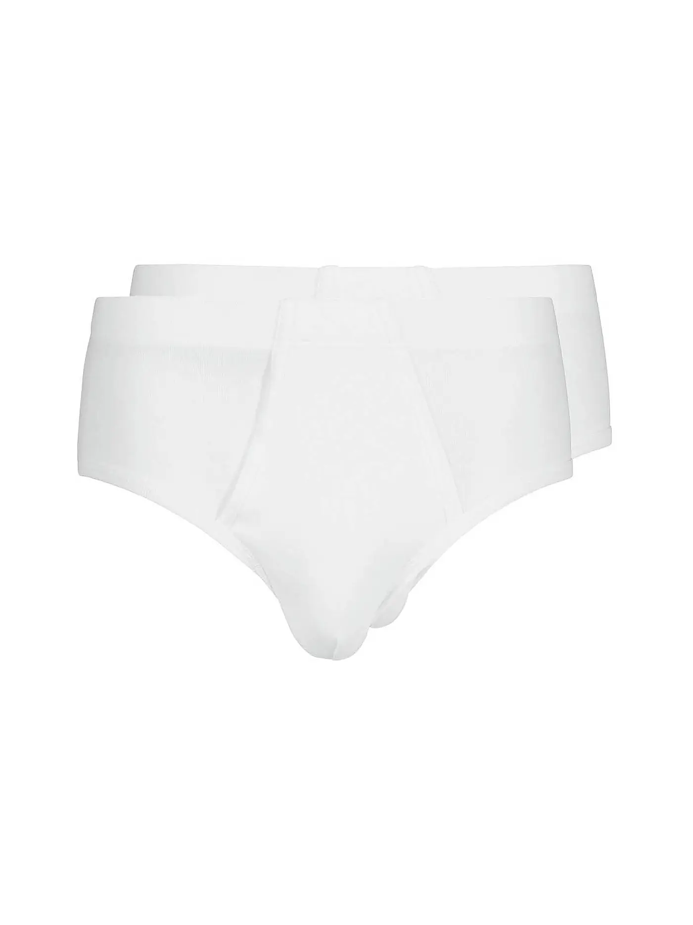 HUBER | Slip mit Eingriff 2-er Pkg.  "Duo Line" Feinripp (Weiss) | 
